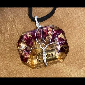 *HANDMADE* Tree Wrapped Resin Terrarium Necklace